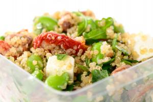 Energy salad with quinoa and feta cheese