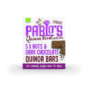 Pablo's Quinoa Revolucion Bars Nuts & Dark Chocolate 5x25 gram - Organic & Gluten Free
