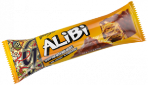 ALIBI CHOCOLATE BAR WITH CARAMEL, RICE CRISPS 36 G