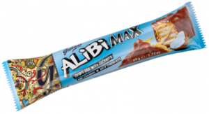 ALIBI CHOCOLATE BAR WITH CARAMEL, RICE CRISPS AND COCONUT 48 G