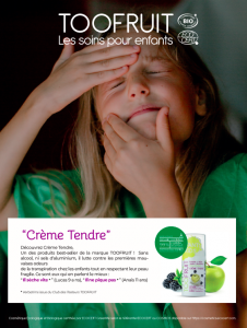 TOOFRUIT Crème Tendre - My light face cream for kids- ma crème légère visage - Ecocert certified organic