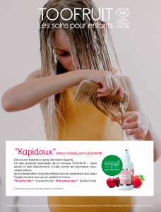 TOOFRUIT Kapidoux My detangling spray- Mon spray démêlant for kids - Ecocert Certified organic