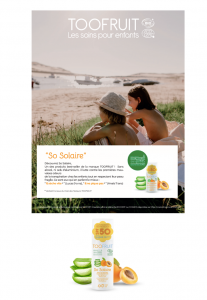 TOOFRUIT So Solaire - My SPF50 fluid lotion- ma lotion solaire spf50 for kids - Ecocert certified organic