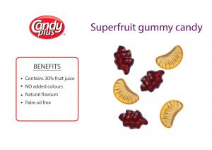 SUPERFRUIT JUICE 30% Gummy Candies - natural flavours , no added colours