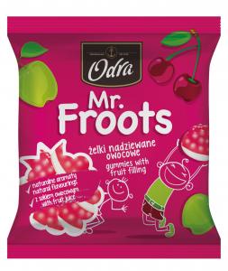 Fruit flavoured gummies with fruit filling