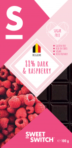 Chocolate 88% Dark & Raspberry - Sugar Free - KETO