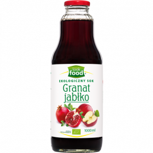 Organic 100% pomegranate with apple juice 1000 ml glass bottle