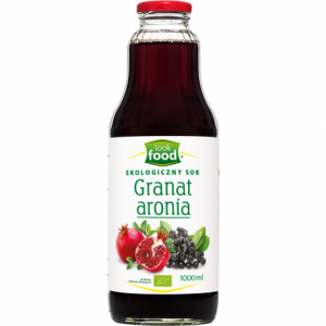 Organic 100% pomegranate with chokeberry juice 1000 ml glass bottle