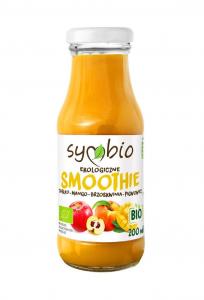 Organic smoothie apple-mango-peach-quince 200 ml glass bottle