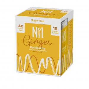 No.1 Living Kombucha Ginger Sugar Free multipack 4 x 250ml