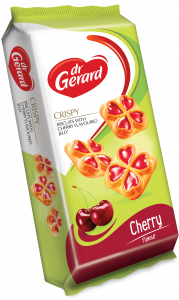 Crispy biscuits cherry flavoured jelly