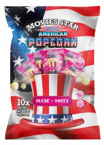 AMERICAN MOVIES STAR  MULTIPACKS POPCORN 10 BAGS X 25g SWEET (Copy)