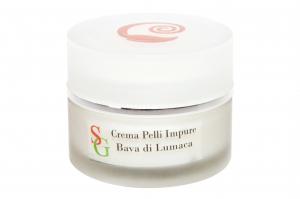 Anti Acne Cream with Snail Slime for Impure, dehydrated, stressed skin, extracts of rosemary, burdock, orange, thyme, snail slime, astringe, lightens, smoothes dull skin, 100% made in Italy