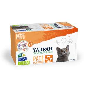 Yarrah organic cat alu multipack pâté grain free mixed (beef/chicken & turkey/salmon (MSC))