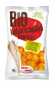 White Snacl Organic paprika corn balls 75g