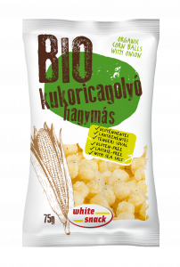 White Snack Organic onion corn balls 75g