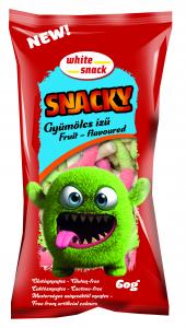 White Snack Snacky Fruit-Flavoured extruded corn sticks 60g