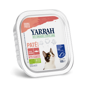 Yarrah organic cat alu grain free pâté salmon (MSC) 100g