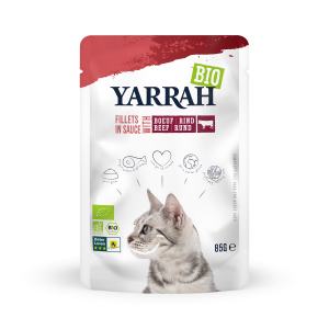 Yarrah organic cat Pouch Fillets with Beef