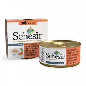 Schesir Exotic with fruit - Chicken and papaya - IN JELLY Complementary food for adult dogs