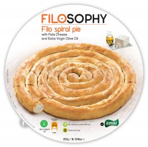 Filo Spiral pie with Feta Cheese & Extra Virgin Olive Oil