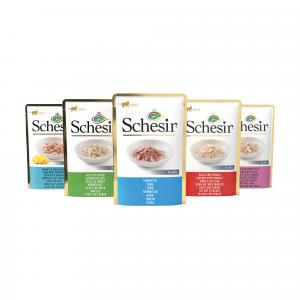 Schesir Tuna with hake - IN JELLY. Complementary food for adult cats