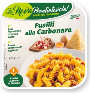Fusilli with carbonara sauce