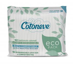 COTONEVE 160  COTTON BUDS WITH RECYCLED PAPER, IN PLA BAG