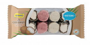 Coconut mini rolls with Cocoa, White & Rose