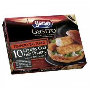 Youngs Gastro - 10 Tempura Battered Chunky Cod Fish Fingers