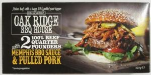 Oak Ridge BBQ House 2 100% Beef Quarter Pounders with Memphis BBQ Sauce & Pulled Pork