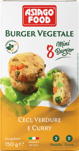 Frozen Vegan Burgers - Chickpea, Vegetables and Curry 