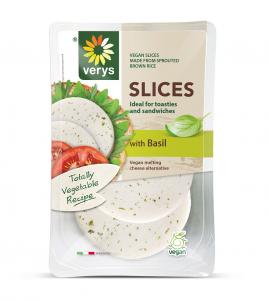 SLICES with Basil, Vegan alternative to melting cheese