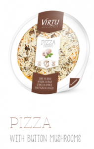 PIZZA  WITH BUTTON MUSHROOMS