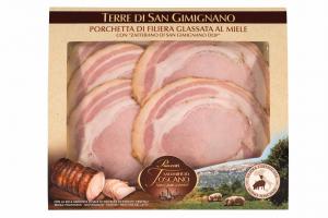 Porchetta di filiera glassata miele e zafferano di San Gimignano