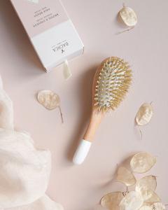 Wooden detangling and smoothing brush small size - Boar and Nylon bristles