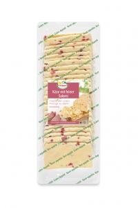 Sliced cheese with Salami