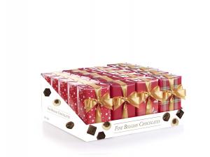 Belgian chocolates wrapped in giftpaper with bow 250g