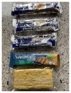 Protein Bars: Stracciatella 50%-Crispy White Chocolate 50%-Caramel Crisp 50%-Vanilla 60%-Cookie Dough 50%-Peanutbutter 50% (Copy)