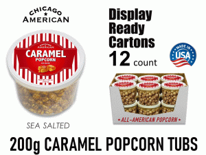 200g CARAMEL POPCORN TUB ** MADE IN USA