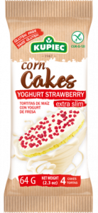 Corn cakes in yoghurt topping with strawberry 64g