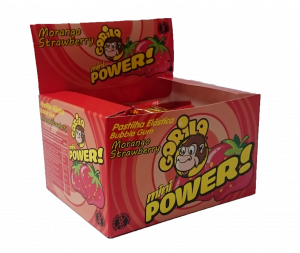 GORILA - Mini Power STRAWBERRY Bubble Gum 100 UNITS