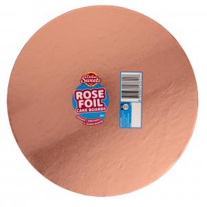 Dollar Sweets Round Rose Gold Foil Cake Boards 2 Pack