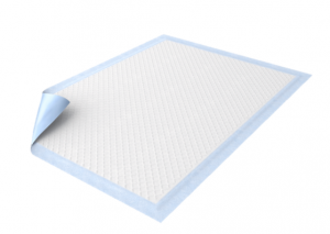 Underpads with glue stripes