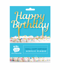 Creative Kitchen Happy Birthday Acrylic Plaque Small Gold