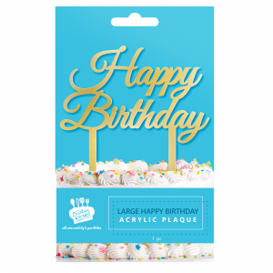Creative Kitchen Happy Birthday Acrylic Plaque Large Gold
