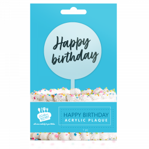 Creative Kitchen Happy Birthday Acrylic Plaque Round Black