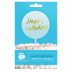 Creative Kitchen Happy Birthday Acrylic Plaque Round Gold