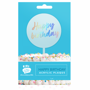 Creative Kitchen Happy Birthday Acrylic Plaque Round Holographic