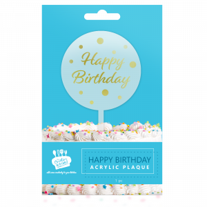 Creative Kitchen Happy Birthday Acrylic Plaque Round Gold Spot